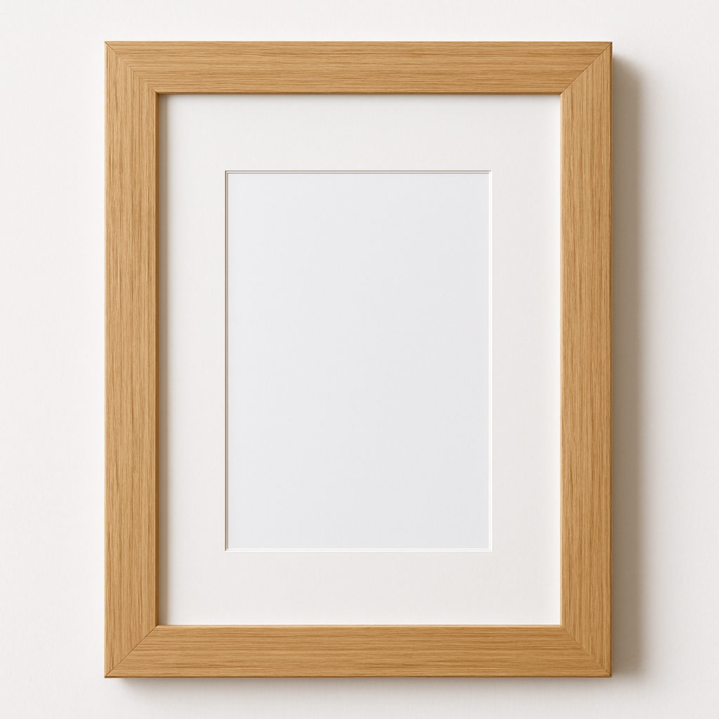 Natural wood frame